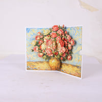 Rose Flower Vase 3D Pop Up Card
