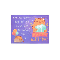 Purple Hamster Birthday 3D Pop Up Card