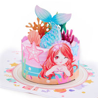 Little Mermaid Cake 3D Pop Up Card