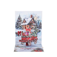 Christmas Horse Carriage Snowy Scene 3D Pop Up Card