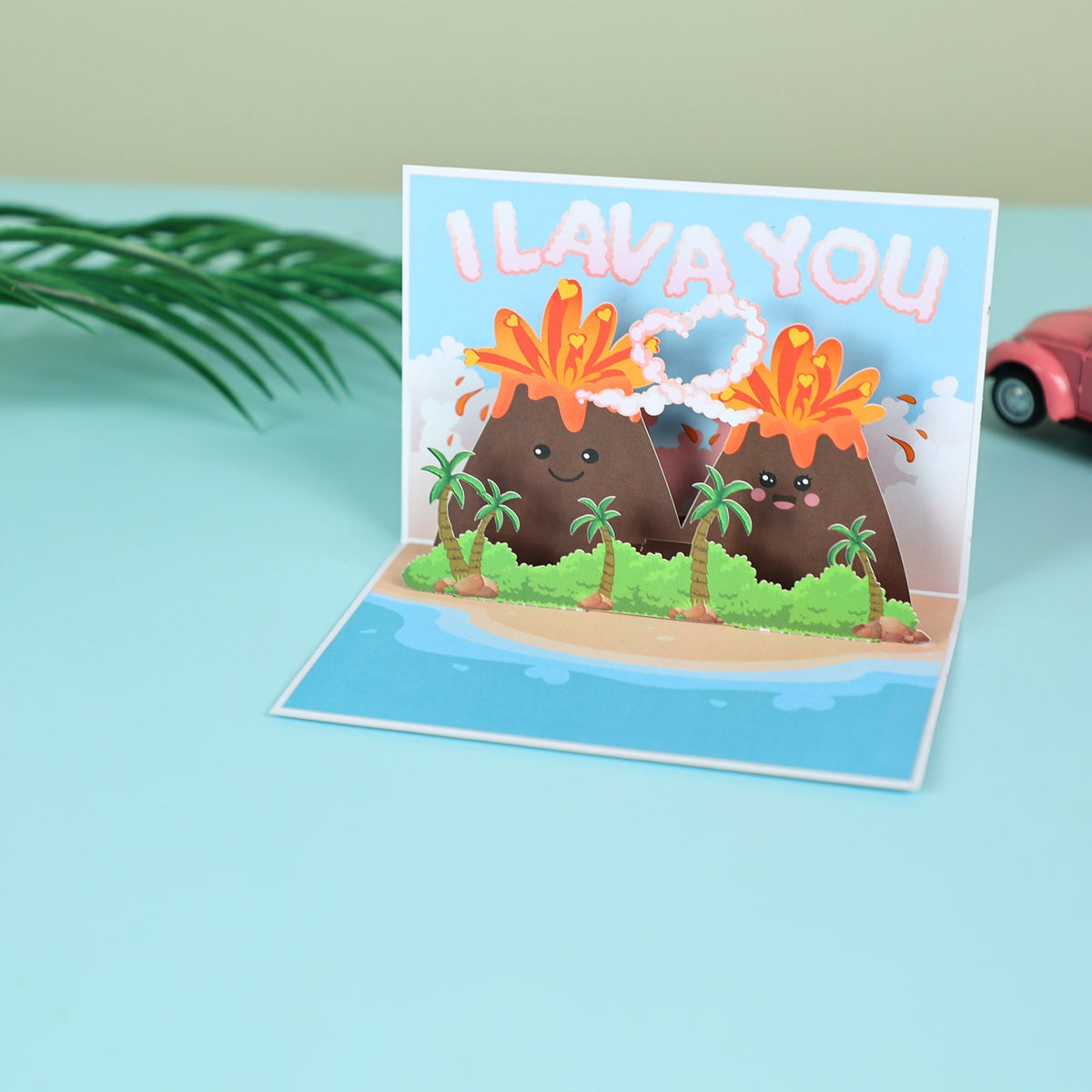 Love You Volcano 3D Pop Up Card