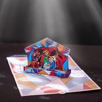 Nativity Stained Glass Colors Greeting Card