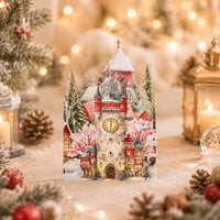 Vintage Red Christmas Double Door Pop Up Card