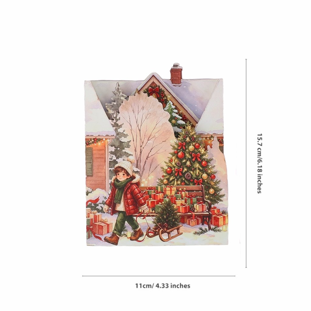 Christmas House Double Door Card