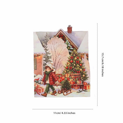 Christmas House Double Door Card