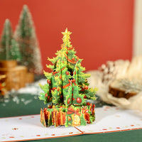 Red Tone Christmas Tree Pop Up Card