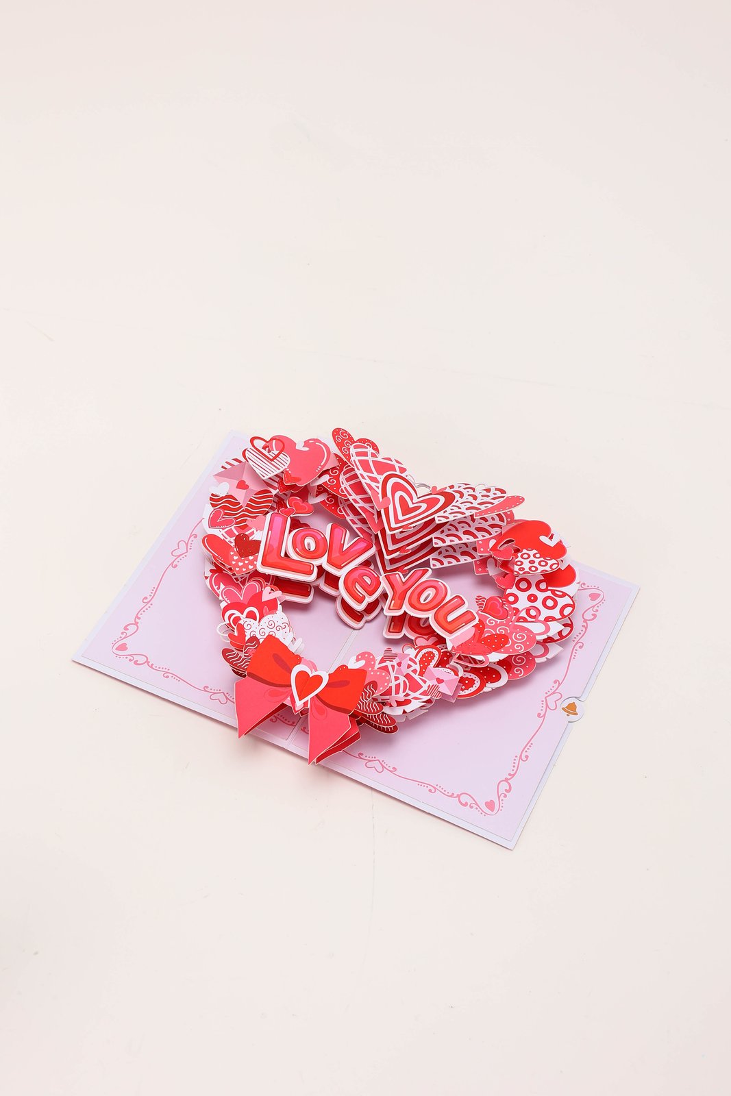Heart Floral Wreath 3D Pop Up Card