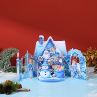 Blue Snowman Arch Christmas Greeting Card