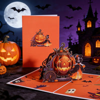 Halloween Pumpkin Car Greeting Card