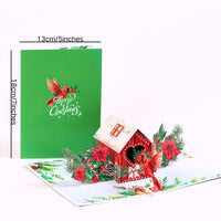 North American Peacock Bird House Christmas Blessings Greeting Card