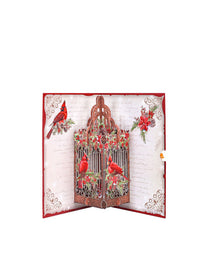 Vintage Cardinal Winter Birdcage Greeting Card