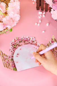Cherry Blossom Deer Double Door Card