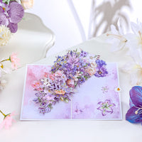 Purple Lily Floral Branch 3D Pop Up Card