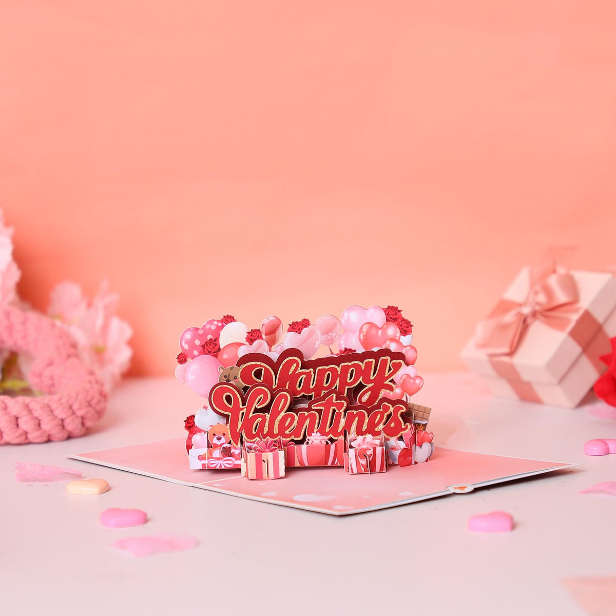 Valentine's Day Happy Heart 3D Pop Up Card