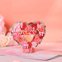 Rose Heart Love 3D Pop Up Card