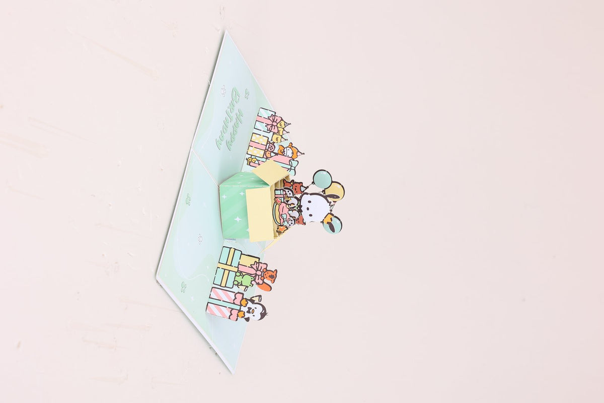 Pochacco Gift Box Birthday 3D Pop Up Card