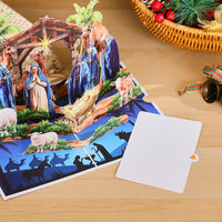 Blue Tone Nativity Scene 3D Pop Up Card