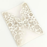 Elegant Laser Cut Wedding Invitation Card with Envelope, Exquisite butterfly pattern
