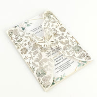 Elegant Laser Cut Wedding Invitation Card with Envelope, Exquisite butterfly pattern