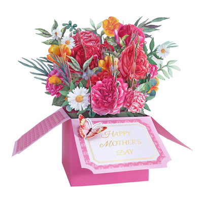 High Quality Mixed Floral 3D Pop-Up Greeting Card – Butterfly & Flower Design