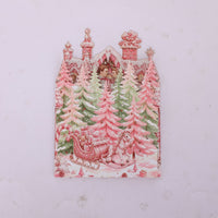 Pink Christmas Double Door Pop Up Card