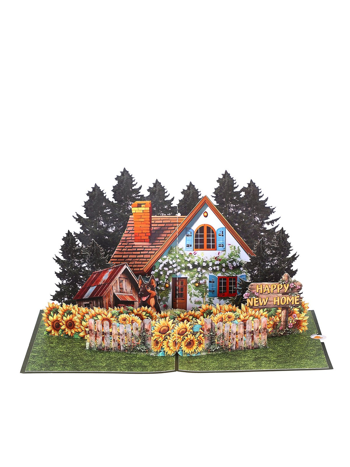 Sunflower Cottage 3D Pop Up Card
