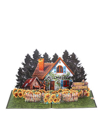 Sunflower Cottage 3D Pop Up Card