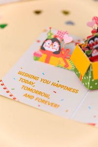 Penguin Celebration Happy Birthday Greeting Card