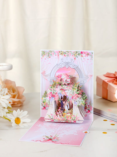Pink Wedding Arch 3D Pop Up Card