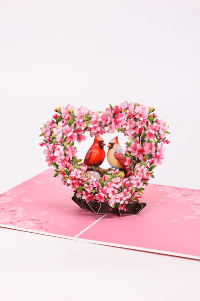 Cherry Blossom Bird Valentine's Day Greeting Card