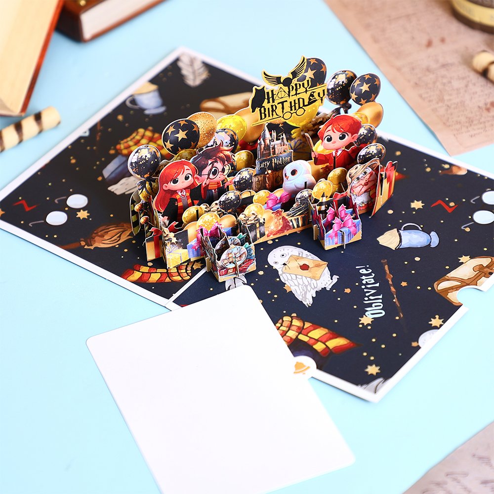 Vintage Magic Birthday Flip Pop Up Card