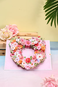 Light Pink Rose Heart 3D Pop Up Card
