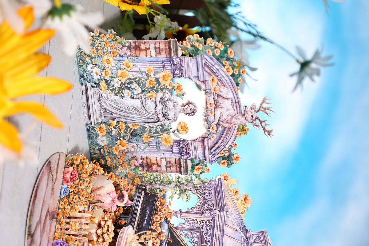 Yellow Daisy Double Door Garden 3D Pop Up Card