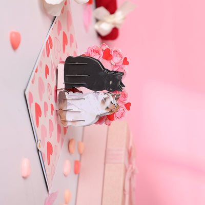 Valentine's Day Black Cat Heart 3D Pop Up Card