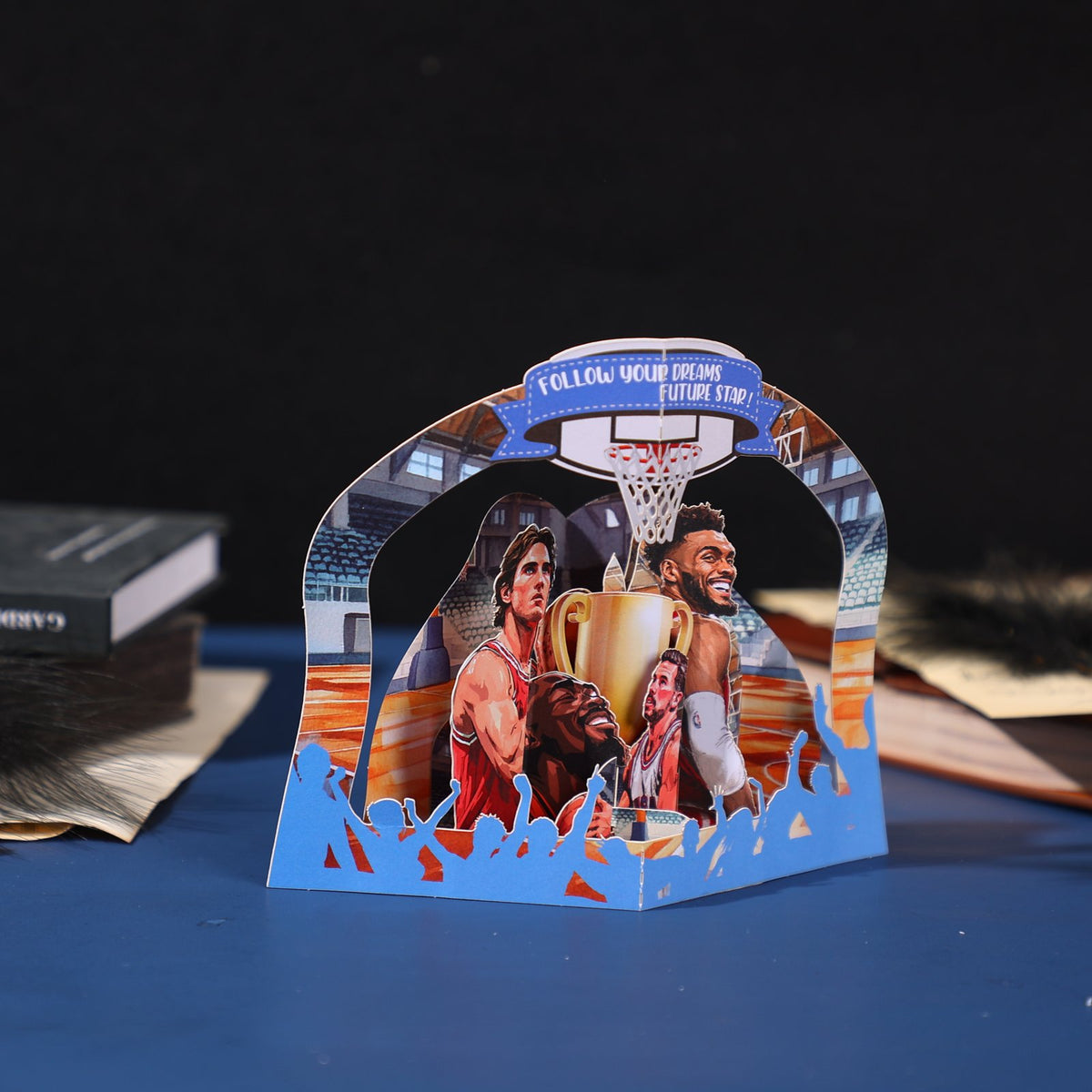 Basketball Superstar Theme Ornament Greeting Card
