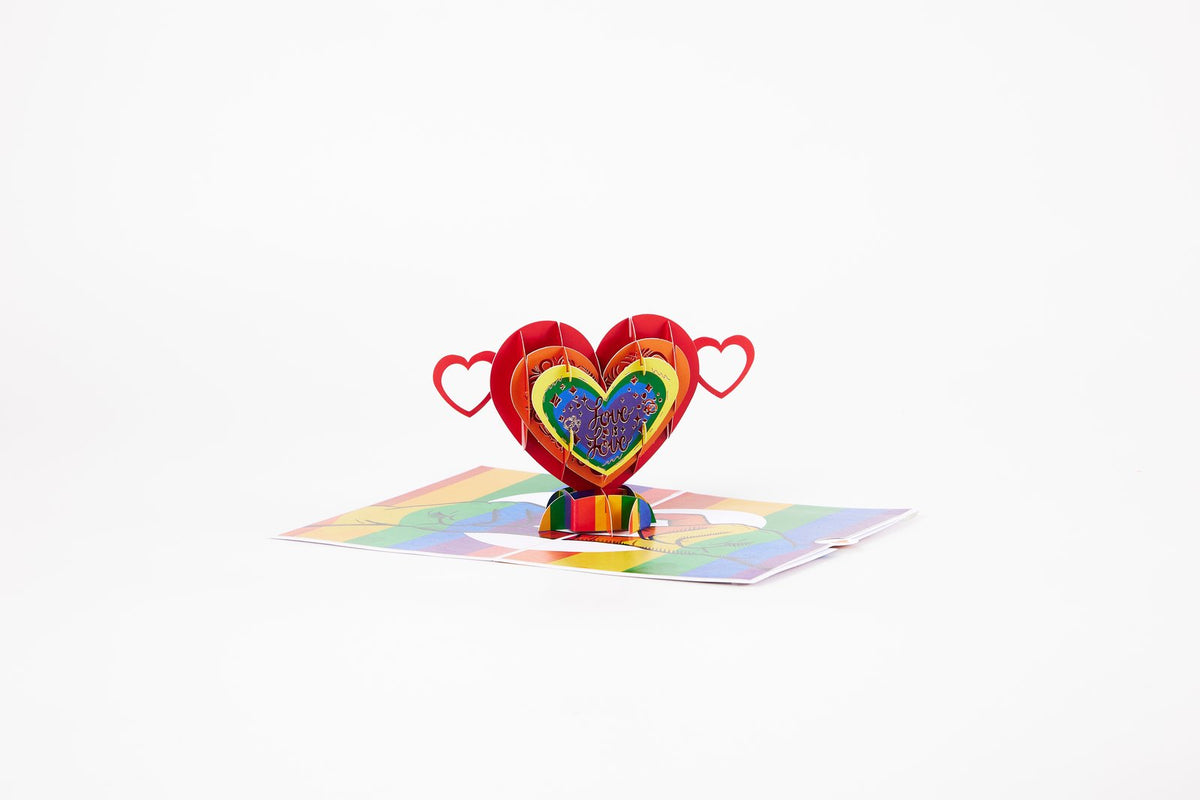 LGBT Pride Heart 3D Pop Up Card