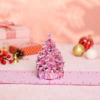 Pink Christmas Tree Greeting Card
