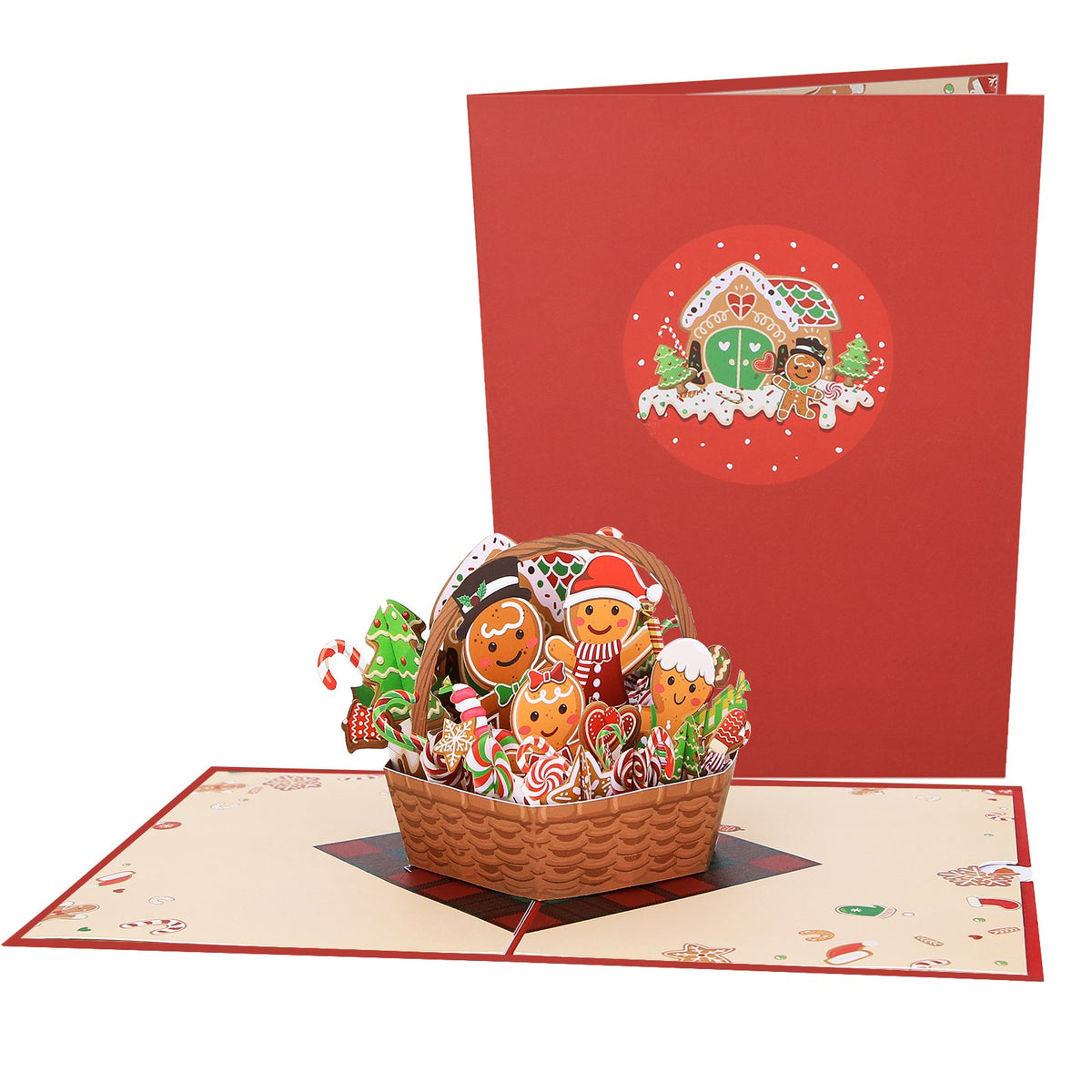 Gingerbread Man Basket 3D Pop Up Card