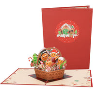 Gingerbread Man Basket 3D Pop Up Card