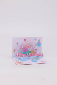 U Are Llamazing Girls 3D Pop Up Card