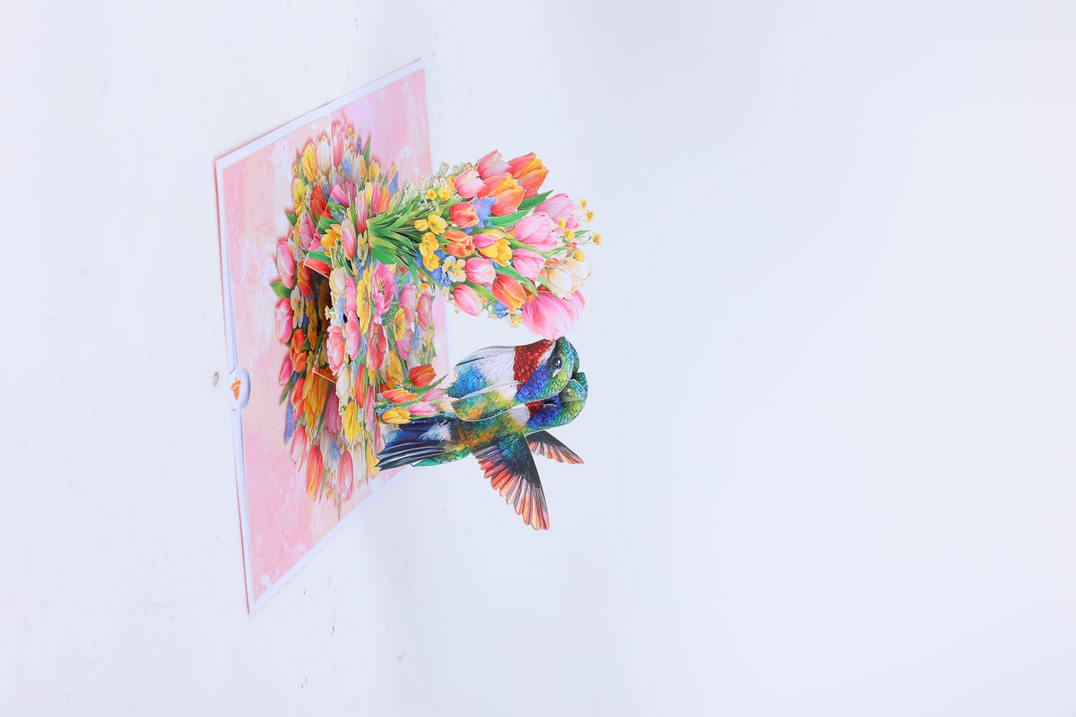 Tulip Hummingbird Greeting Card