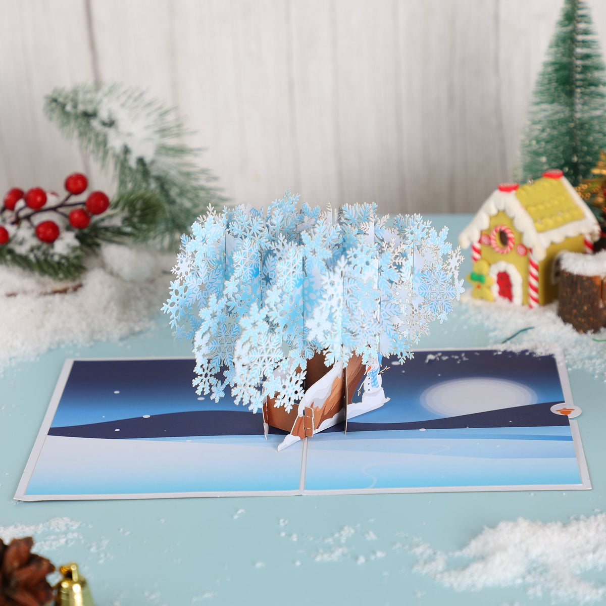 Paper-Cut Christmas Tree Flip Pop Up Card