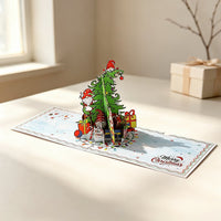 Gnome Climbing Christmas Tree 3D Pop Up Card
