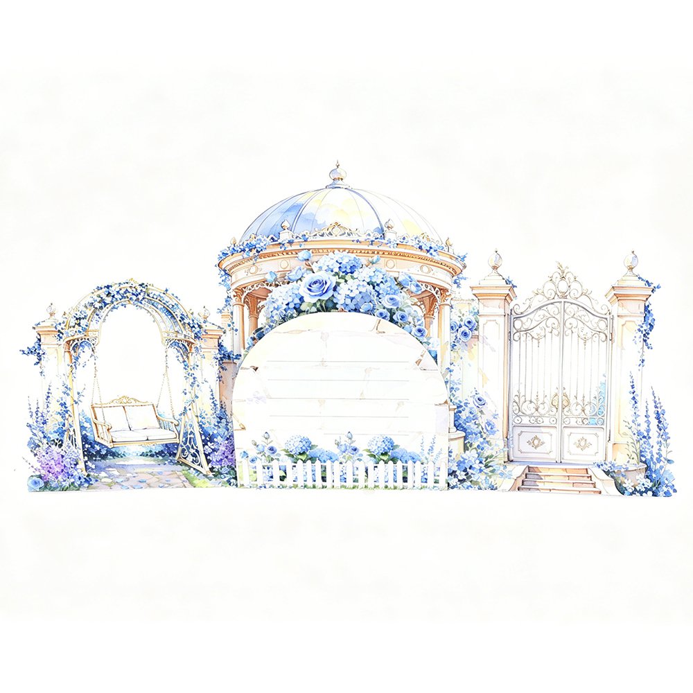 Blue Rose Garden Greeting Card