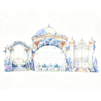 Blue Rose Garden Greeting Card