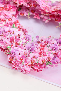 Pink Orchid Heart Pop Up Card
