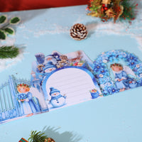Blue Snowman Arch Christmas Greeting Card