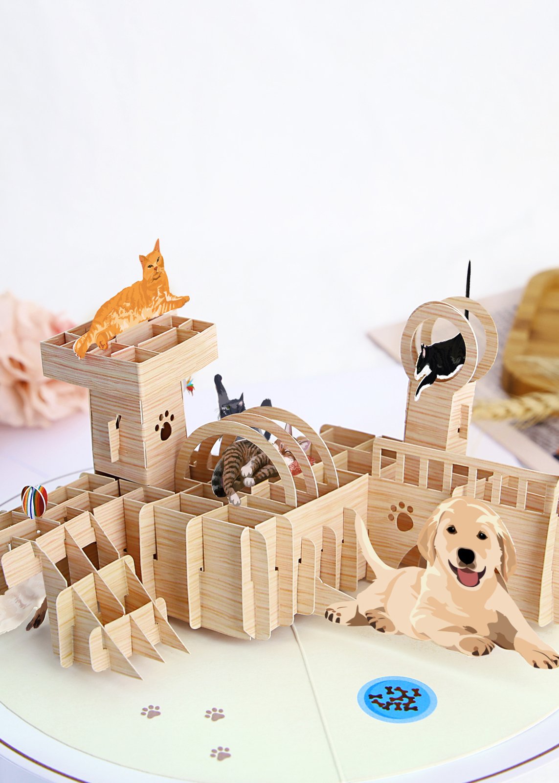 Cat Tree 3D Pop Up Card