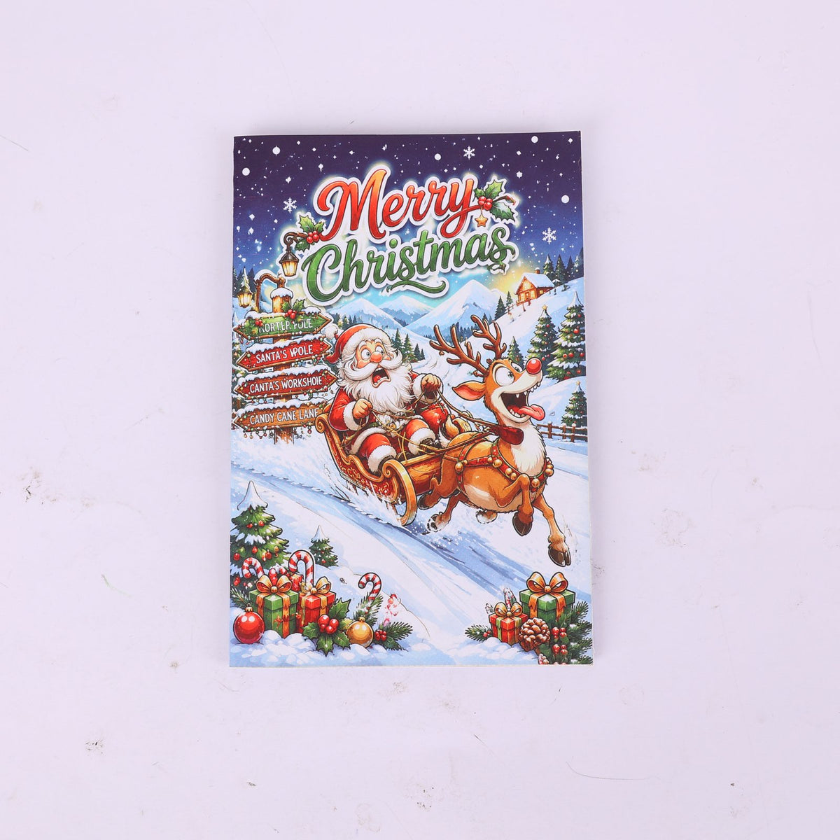 Santa Claus Skiing Greeting Card
