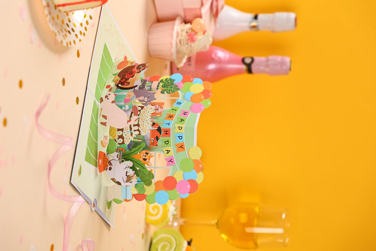 Cat Surprise House Greeting Card